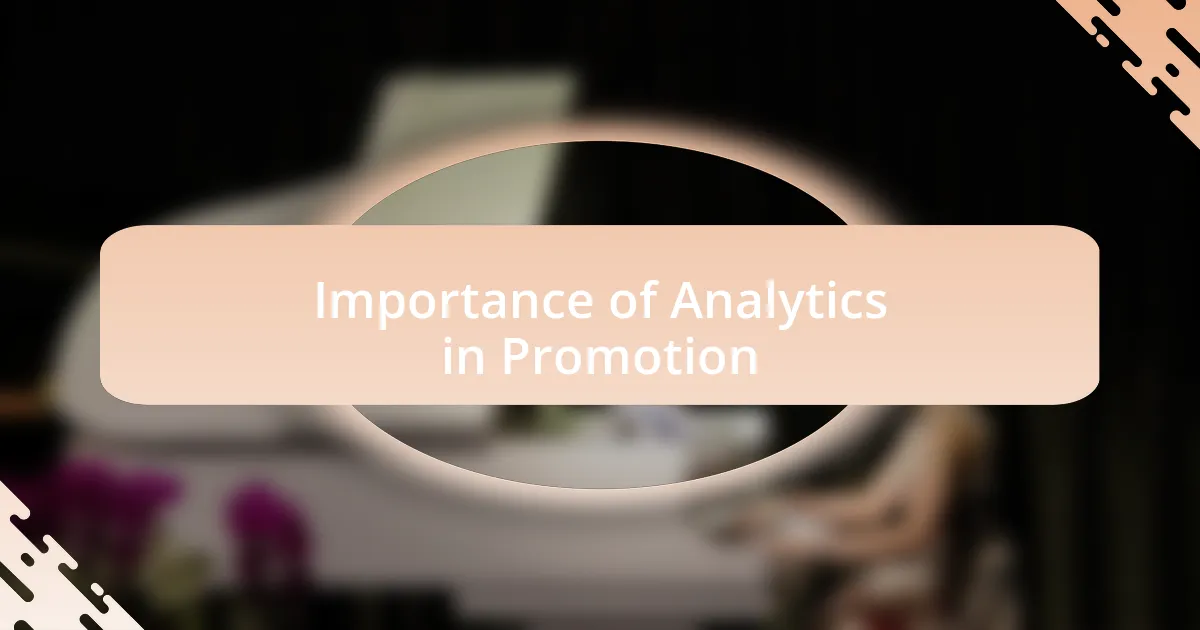 Importance of Analytics in Promotion