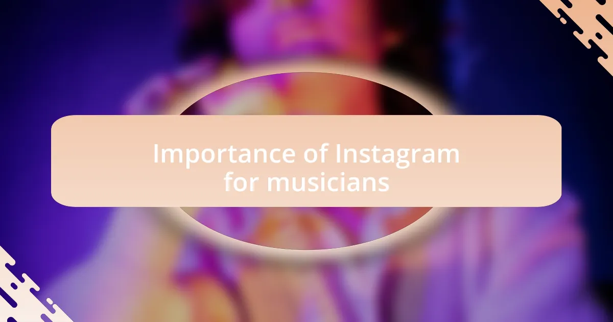 Importance of Instagram for musicians